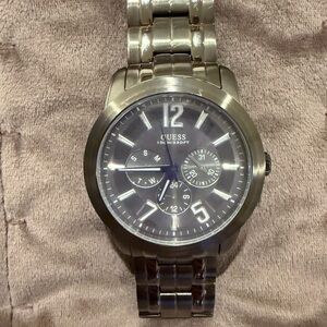 Men’s Guess Black Dial Silver Bracelet Watch